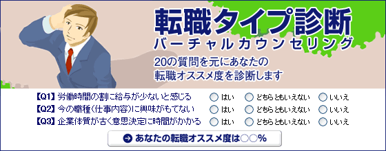 あなたの転職おすすめ度は何パーセント？