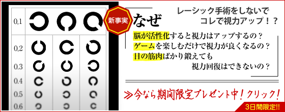 レーシックはやめて！視力アップはコレ！？