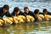 海中盆綱引き